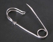 medium SAFETY PIN brooch in sterling silver -- load it with your favorite charms