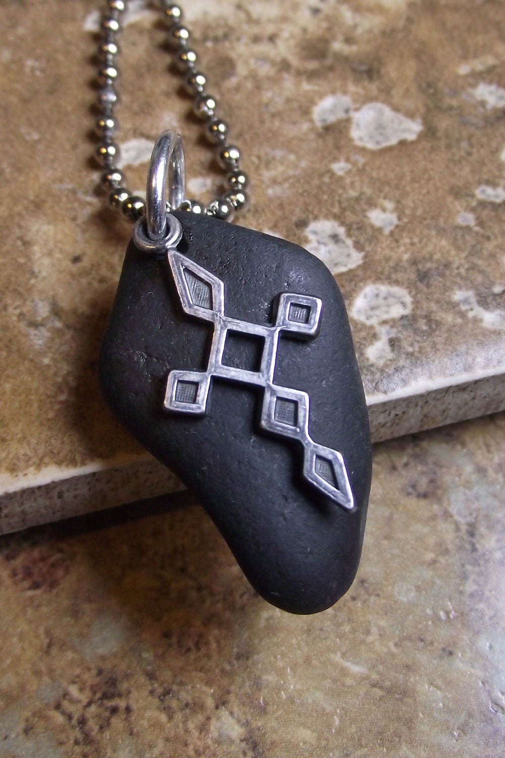 Christian Rock - Beach Stone Jewelry - Beach Rock Necklace