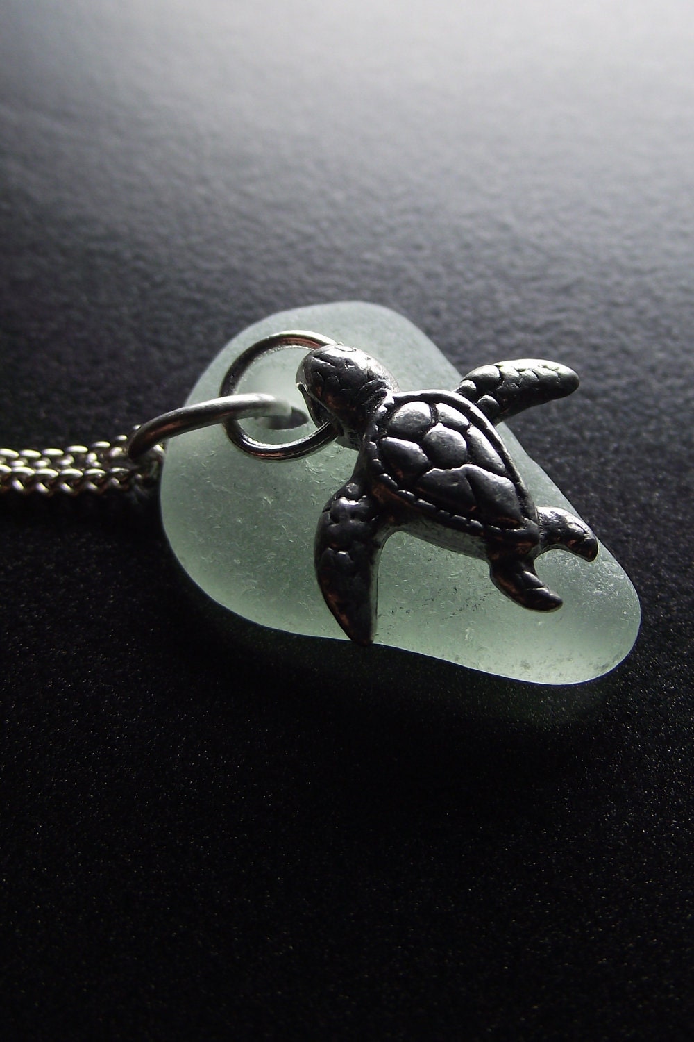 Rad - Genuine Sea Glass Jewelry - Seaglass Turtle Necklace