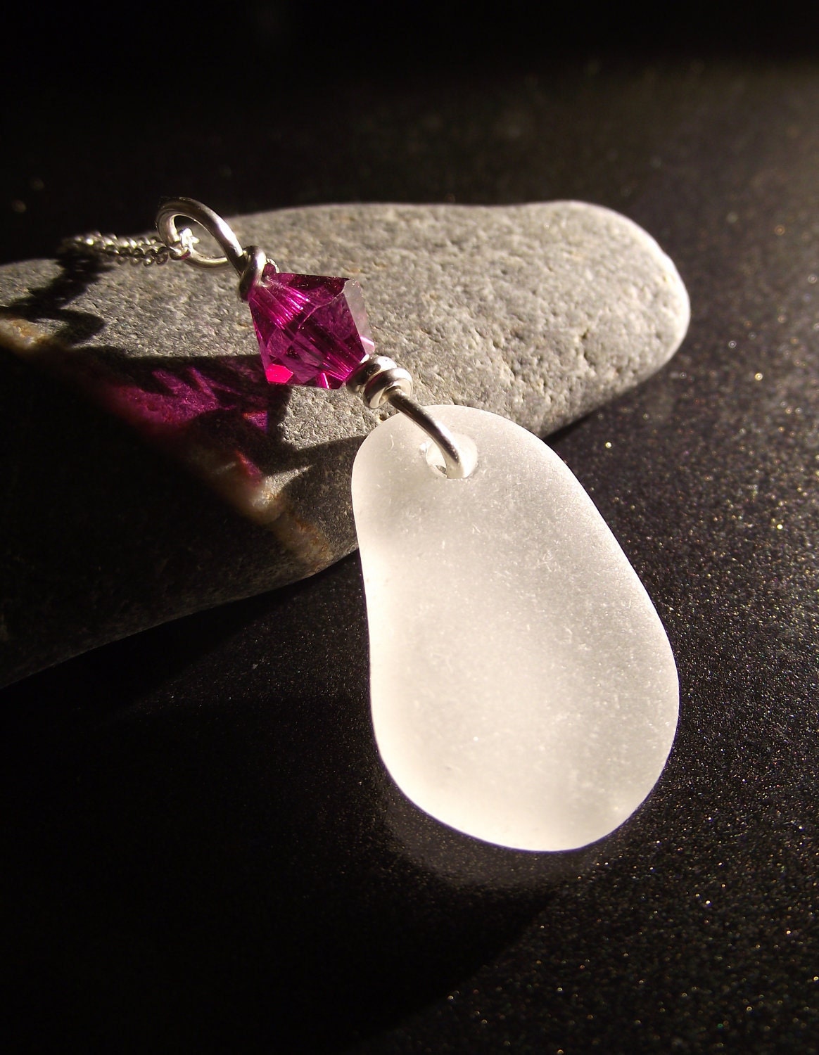 Sea Glass Jewelry - BLISS - Beach Glass Bridal Necklace