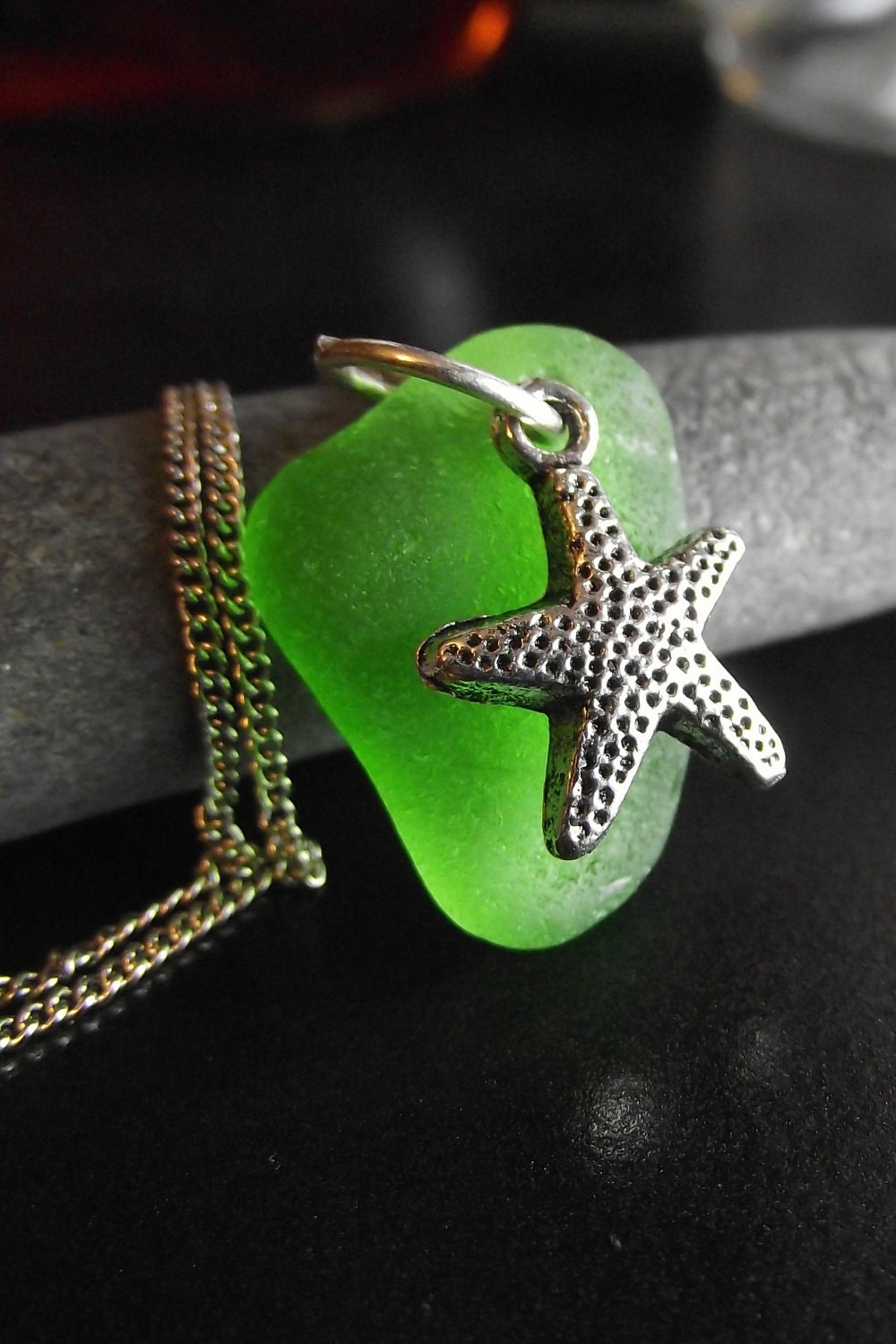 Patrick - Genuine Sea Glass Jewelry - Starfish Necklace
