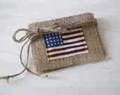 US Flag Burlap Banner, 4th of July, Memorial Day, Labpr Day, Presidents Day, Veterans Day, Patriotic