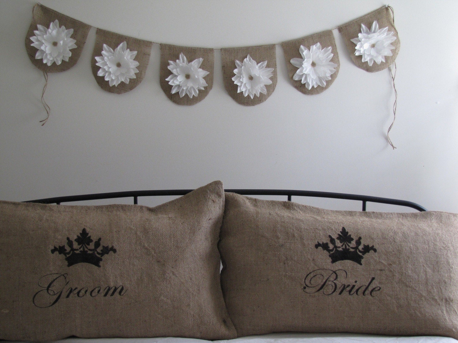 White Blooms.....on Burlap