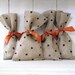 HALLOWEEN Poka Dot Burlap Gift Treat Bag Set with ORANGE ribbon