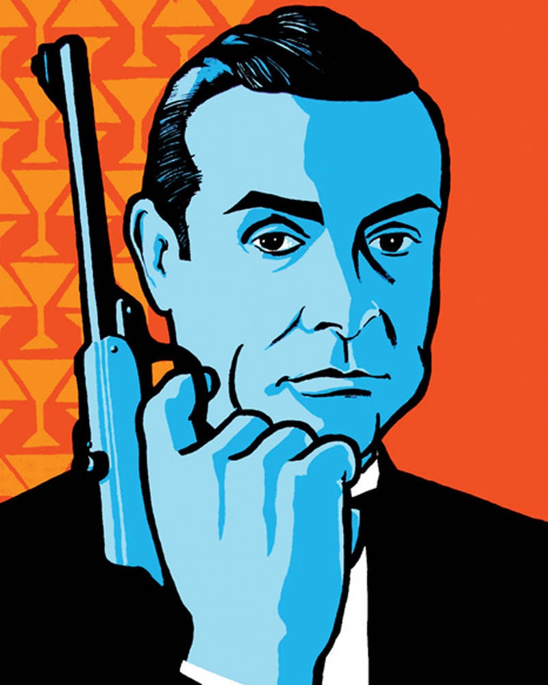 JAMES BOND (Sean Connery) Signed Print, from original painting