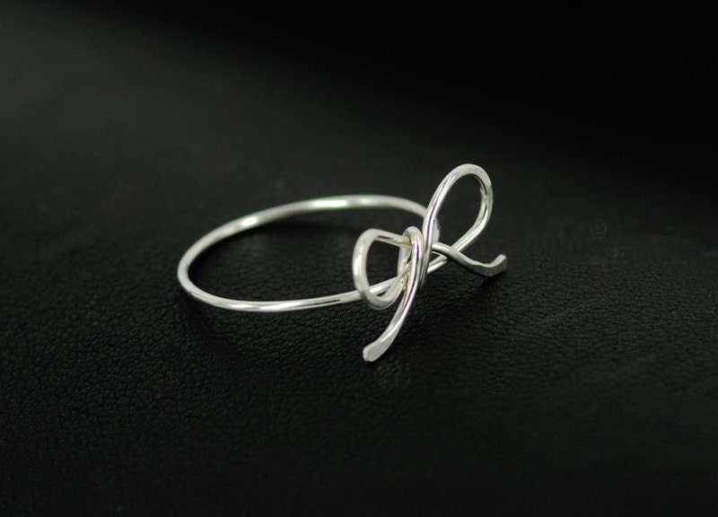 Bow Ring Forget me knot Sterling silver