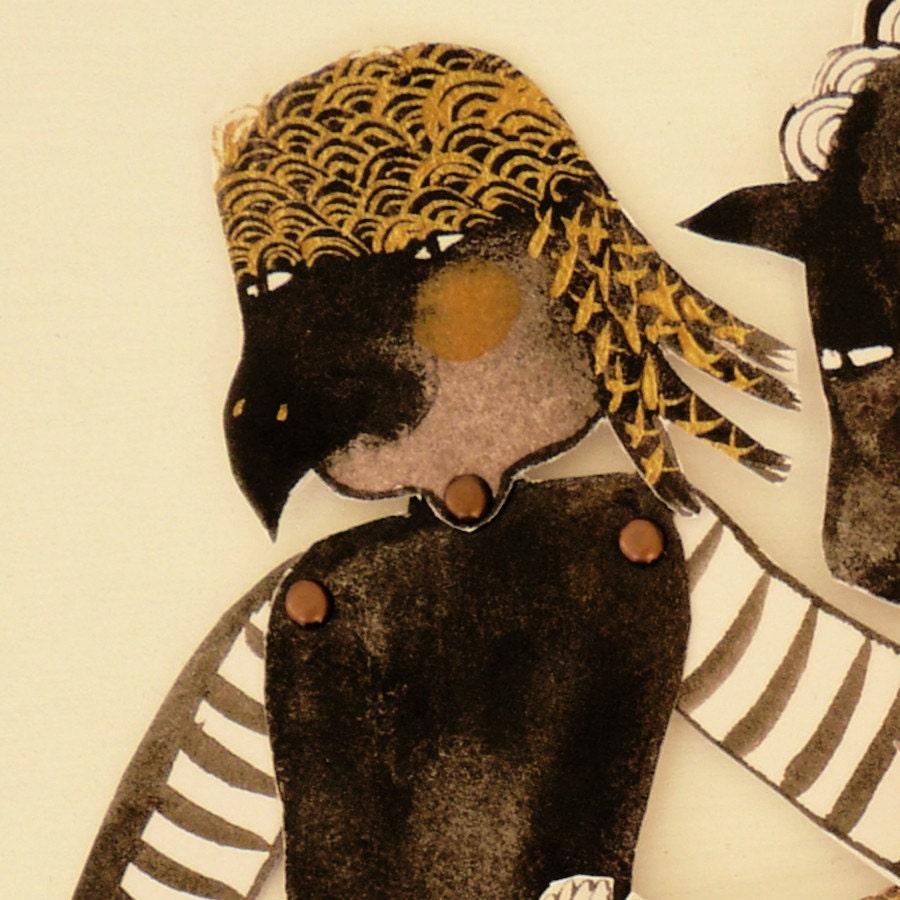 Bird Girl Original Paper Doll Articulated / Hinged Beasts Series