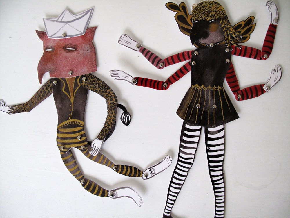 Hybrid Hinged Beasts Articulated Paper Dolls V1 / Hinged Beasts Series