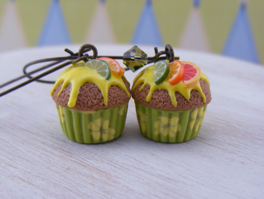Citrus Cupcake Earrings
