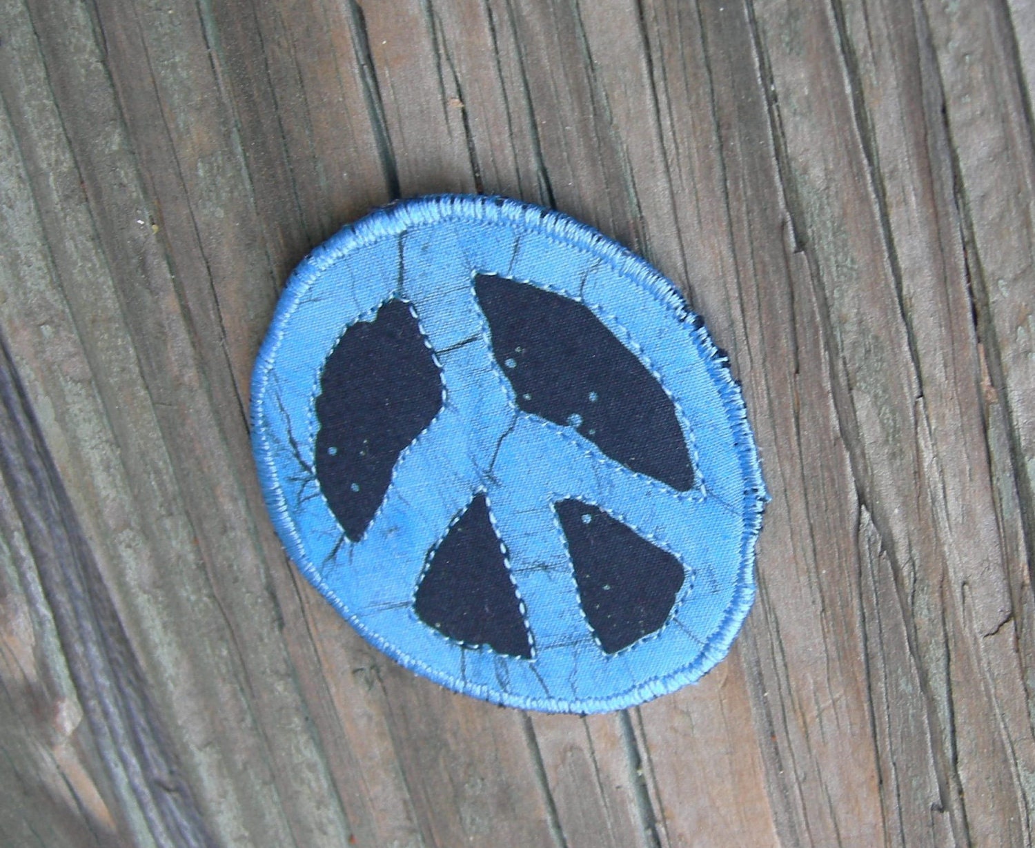 Peace Sign Quilted Fabric Magnet Refrigerator or Filing Cabinet
