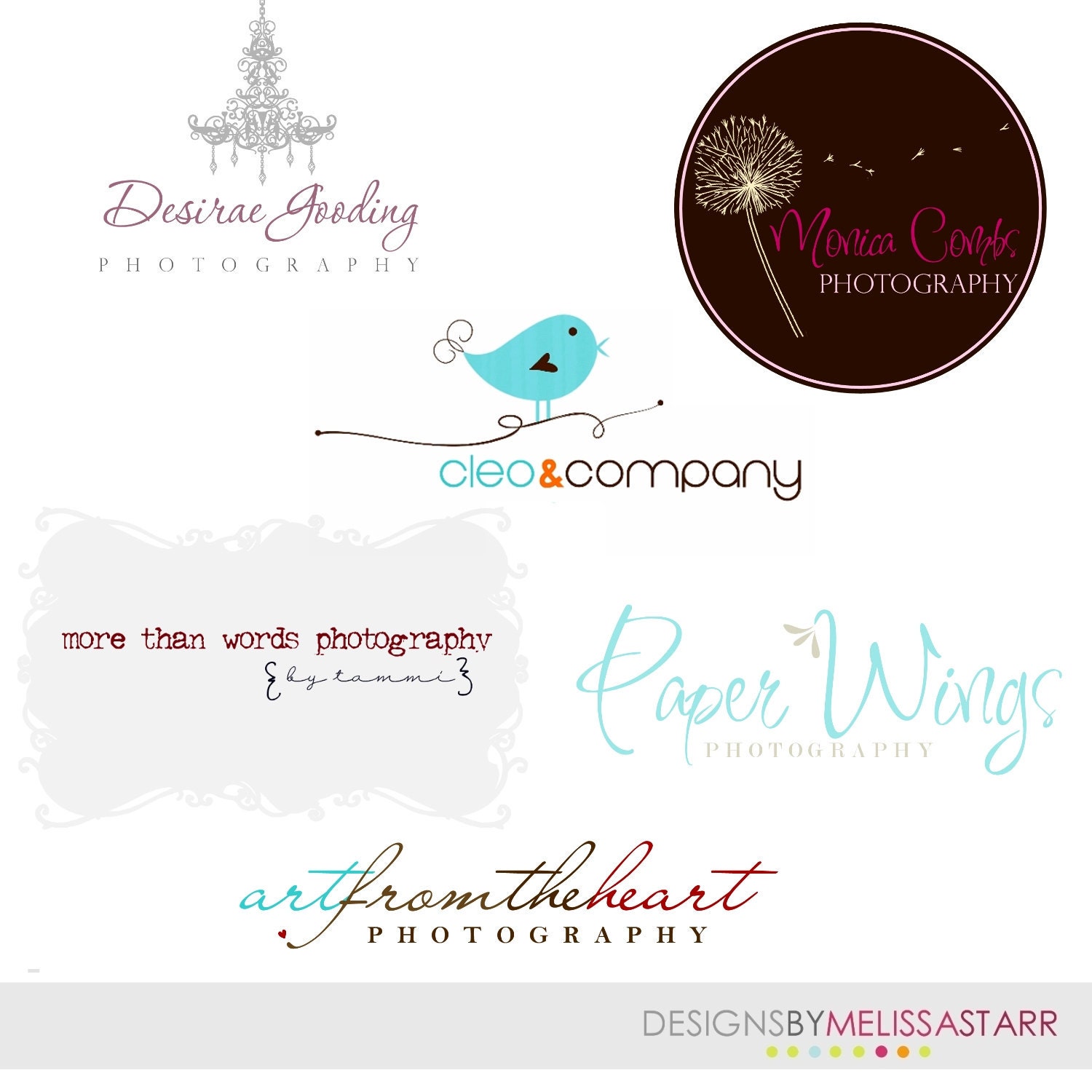 Custom OOAK Business Branding Logo Design and Photography Watermark