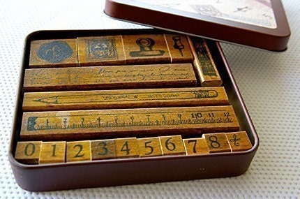 Wooden stamps in a can - Stationery