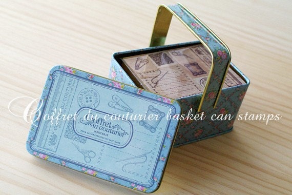 NEW - Basket can stamp set - Mercerie