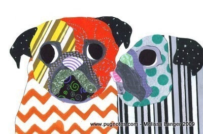 Pug Collage Print - Pug Kiss - A69