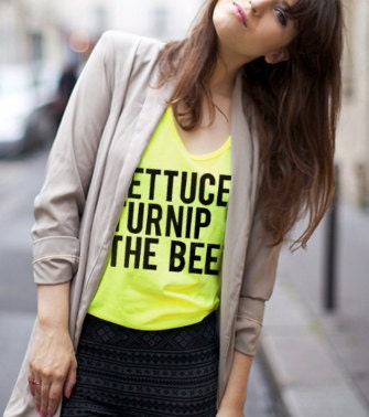 NEON lettuce turnip the beet - unisex sizes - yellow tank top