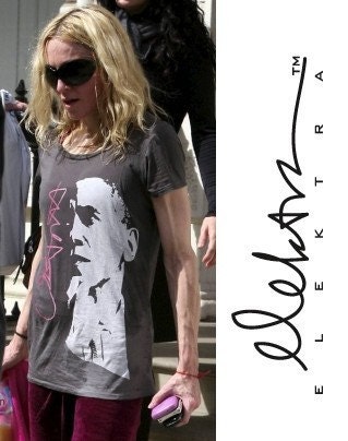 Madonna's OBAMA tshirt - WOMEN's SMALL - pima cotton