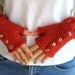 Cardinal Red HandKnit Fingerless Gloves