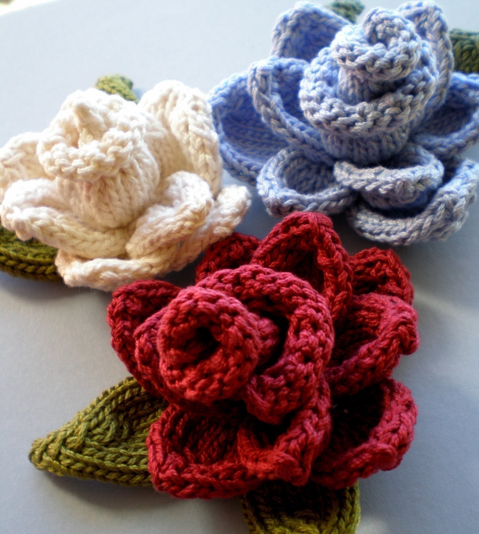 PDF Knitting Pattern - Rose Knit Flower