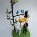 Custom Bride and Groom Giraffes with tree stand - reserved for dbaker1228