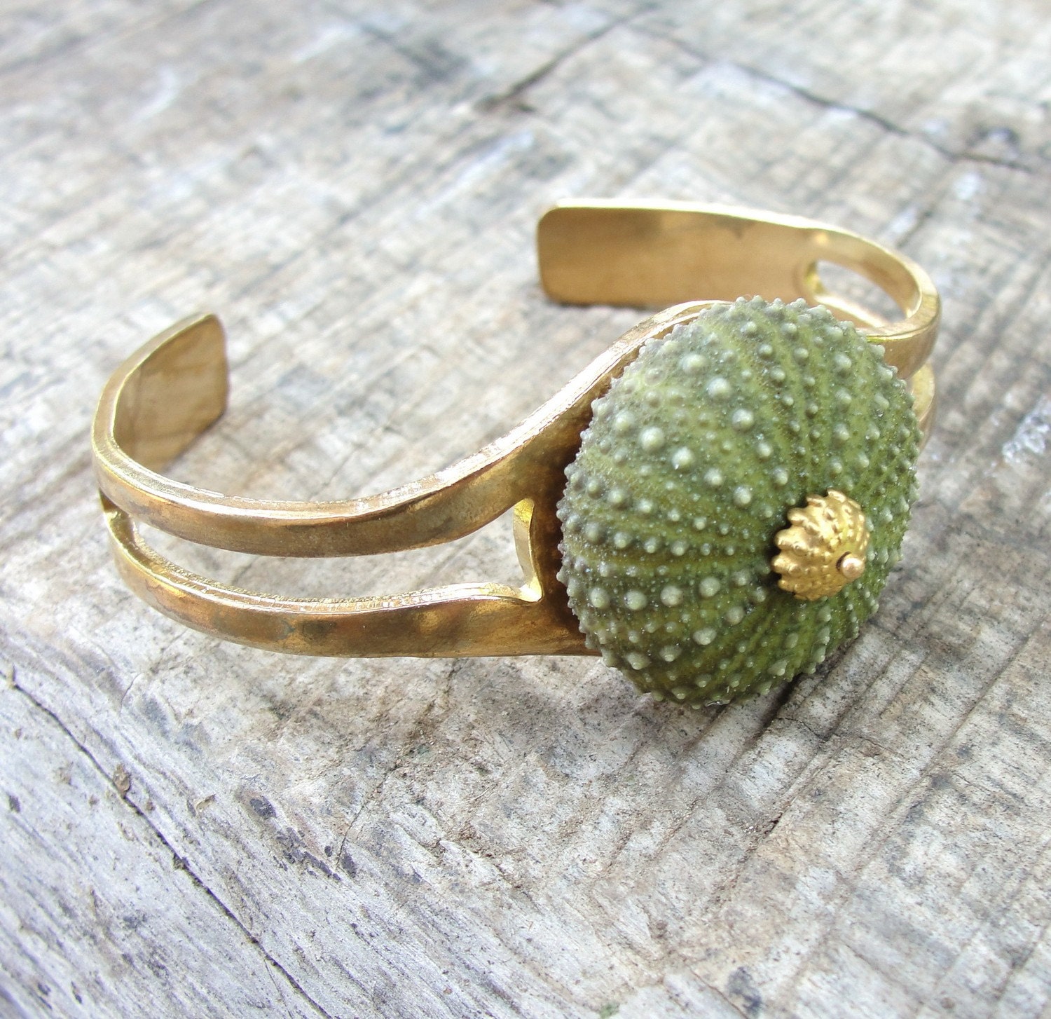 Sea Urchin Collection - Art Deco Vintage Green Cuff