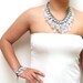 Splendid Bride - Moonstone and Crystal Necklace, Bracelet and Earrings Bridal Set