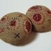 Embroidered Fiber Art Buttons - Rustic - Hand Stitched