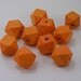 Orange Faceted Cube Wooden Beads 10 Pieces (WB40)
