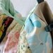Modern Patchwork Pleated Bag with Italian Leather Handle - Le Jardin des Fleurs Series - One of A Kind