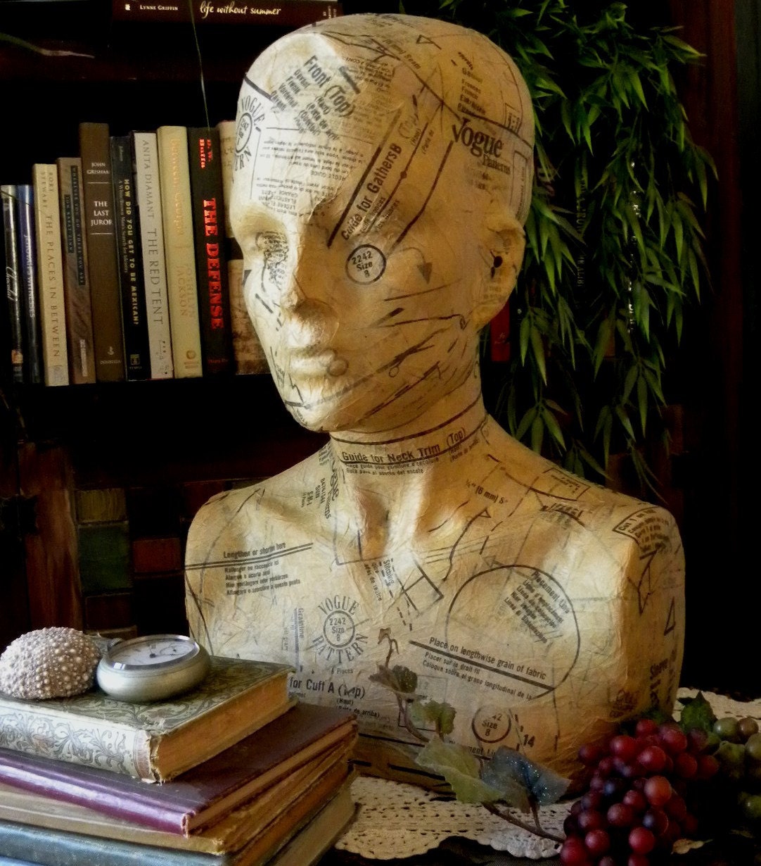 Funky Nancy. A  Display for Jewelry and Hats. Handmade woman's torso and head Display.