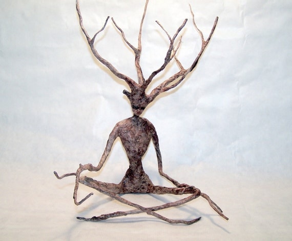 Paper mache tree sculpture