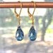London Blue Topaz Teardrop Simplicity earrings in silver or 14k gold fill....