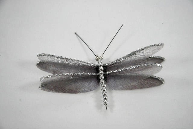 Silver 3D Stick-on-Dragonfly - perfect for weddings, birthday or home decor