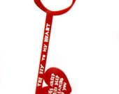 The Key To My Heart Lies Asleep,  Red Acrylic Key