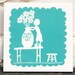 Please Smell Us ceramic tile, Turquoise
