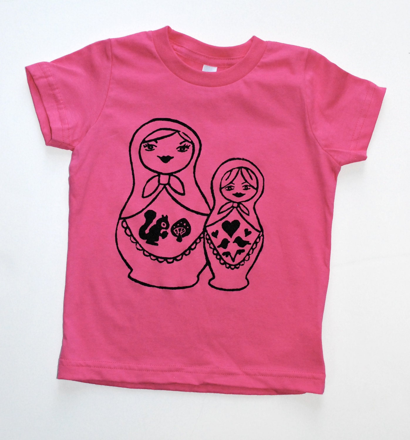 Children Clothing Matryoshka Russian Nesting Doll Short Sleeve Tshirt- Kids