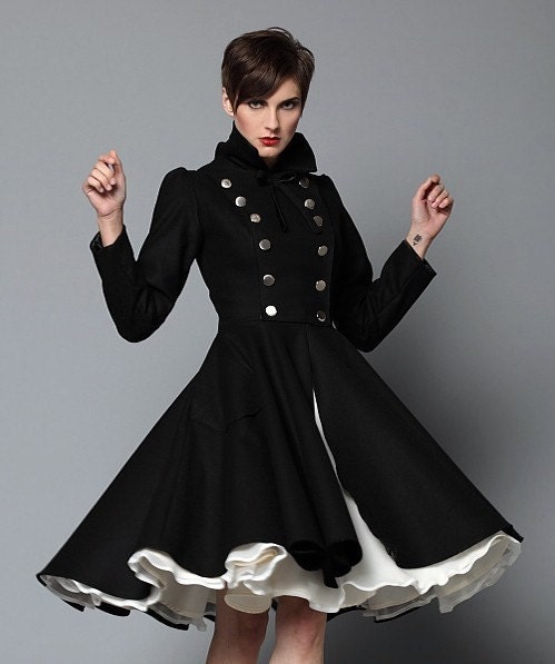 Double Breasted Melton Wool Olga Coat