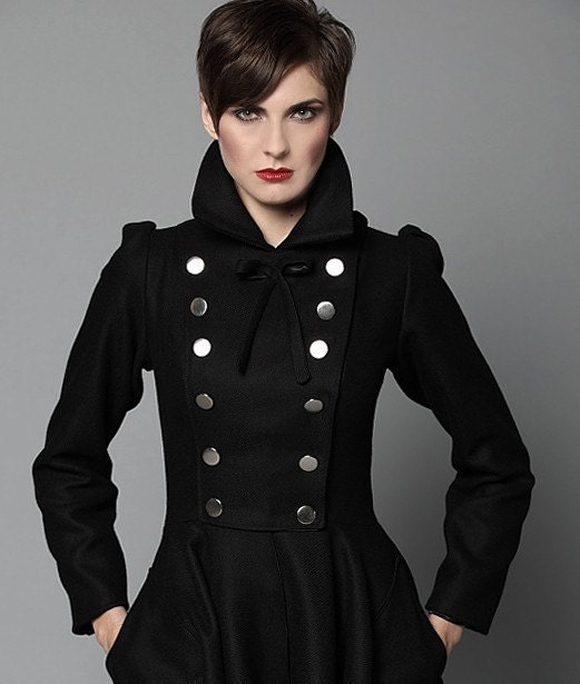 Double Breasted Melton Wool Olga Coat