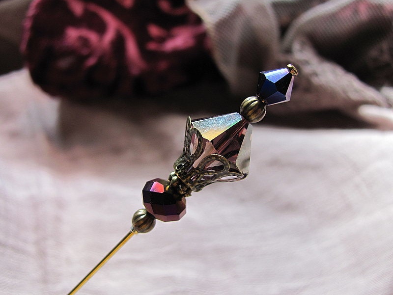 Amethyst Mad Hatter II Victorian Hat Pin