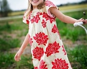 Girls Baby Shift Dress - Peonies by Kait Emerson Designs