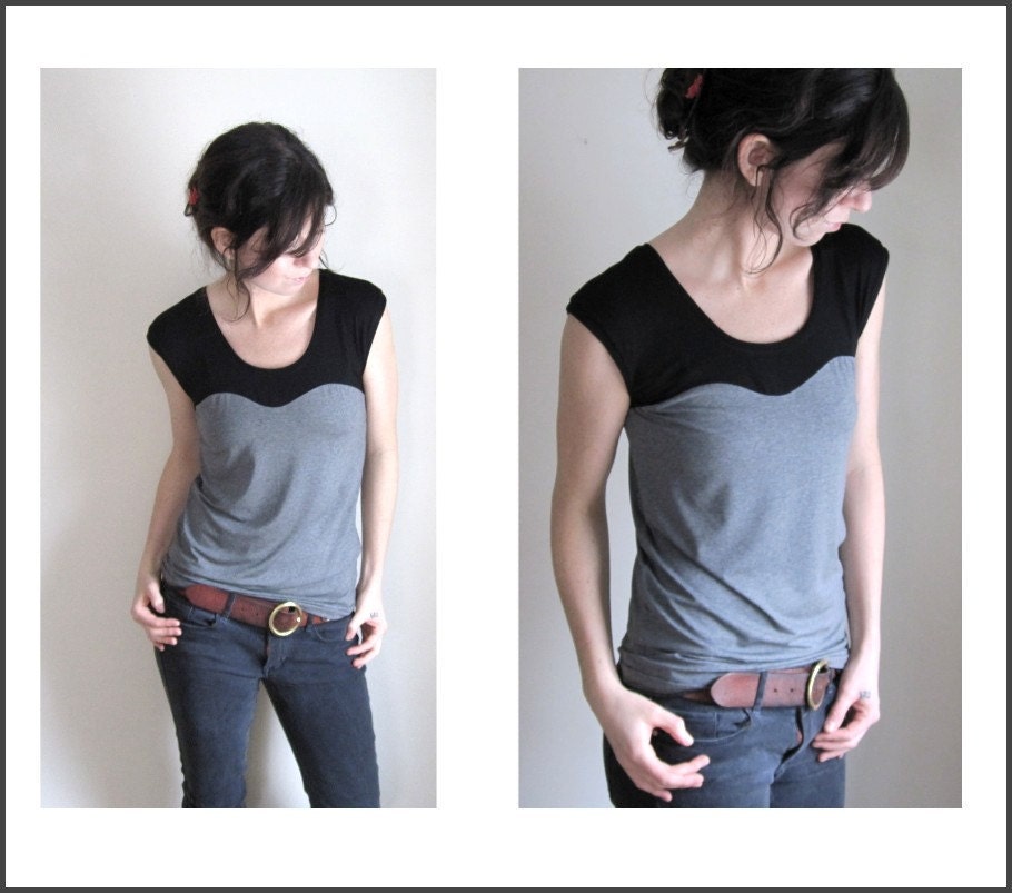 Reserved for Jenny - Oscillate Shirt Charcoal and Black - Made to Order