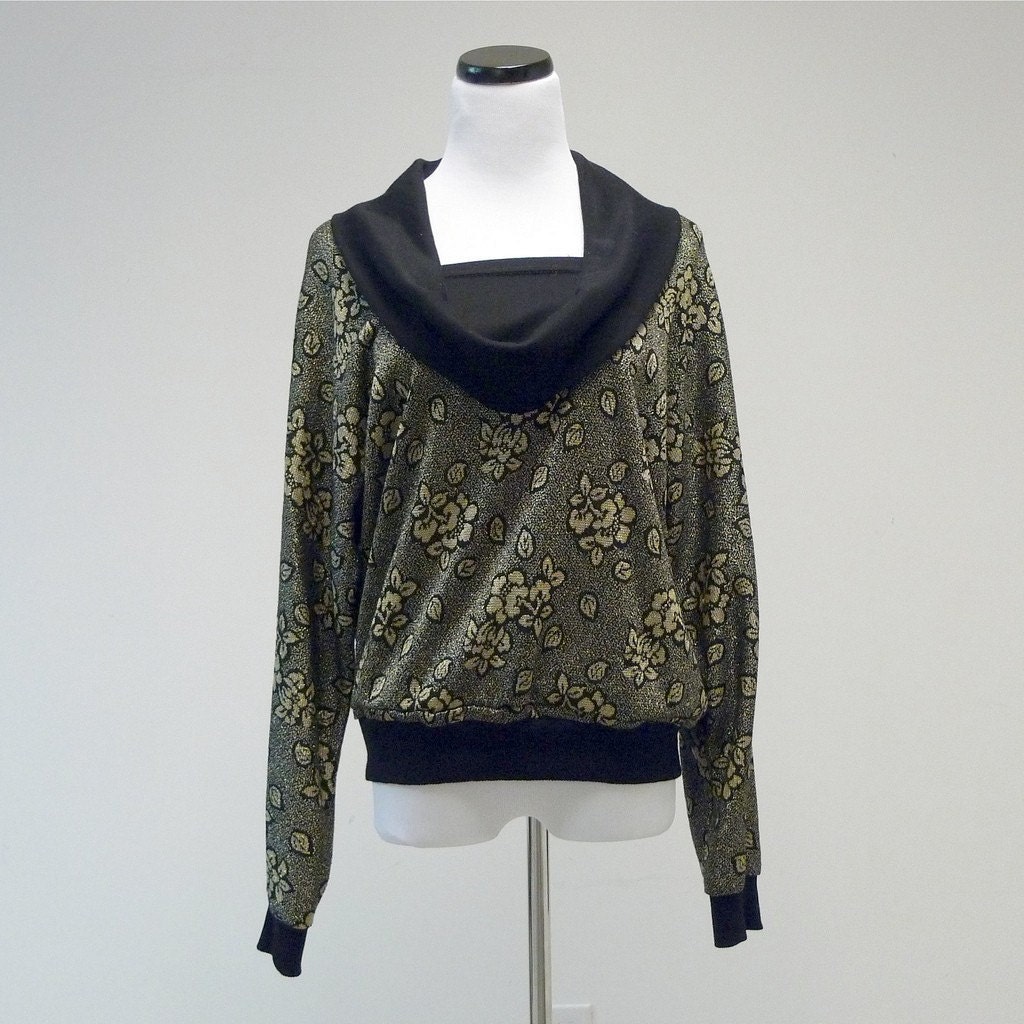 1980 vintage COWL NECK . BATWING sweater . size M