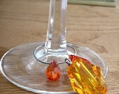 Wine Glass Charms Red White Brown Blue Green Amber Chunky Beads Bejeweled the Second