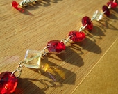 Ruby Red Faceted Disk Necklace The Rat Pack Adjustable