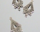 3 Silver Plated Base Metal Chandelier Earring Findings