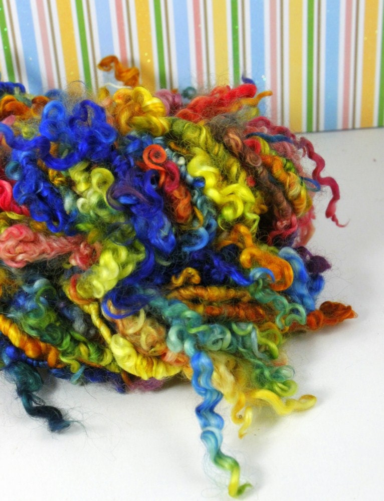 Handspun Art Yarn- Rainbows - Signature Jazzturtle TailSpun Artisan Yarn