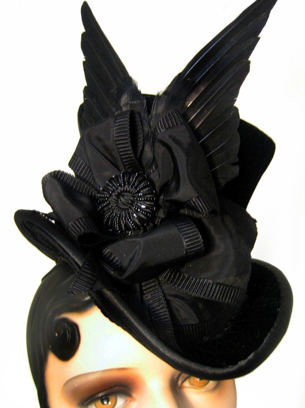 Victorian Top Hat In Velvet - The Beaux - As Seen in Gothic Beauty Magazine 28