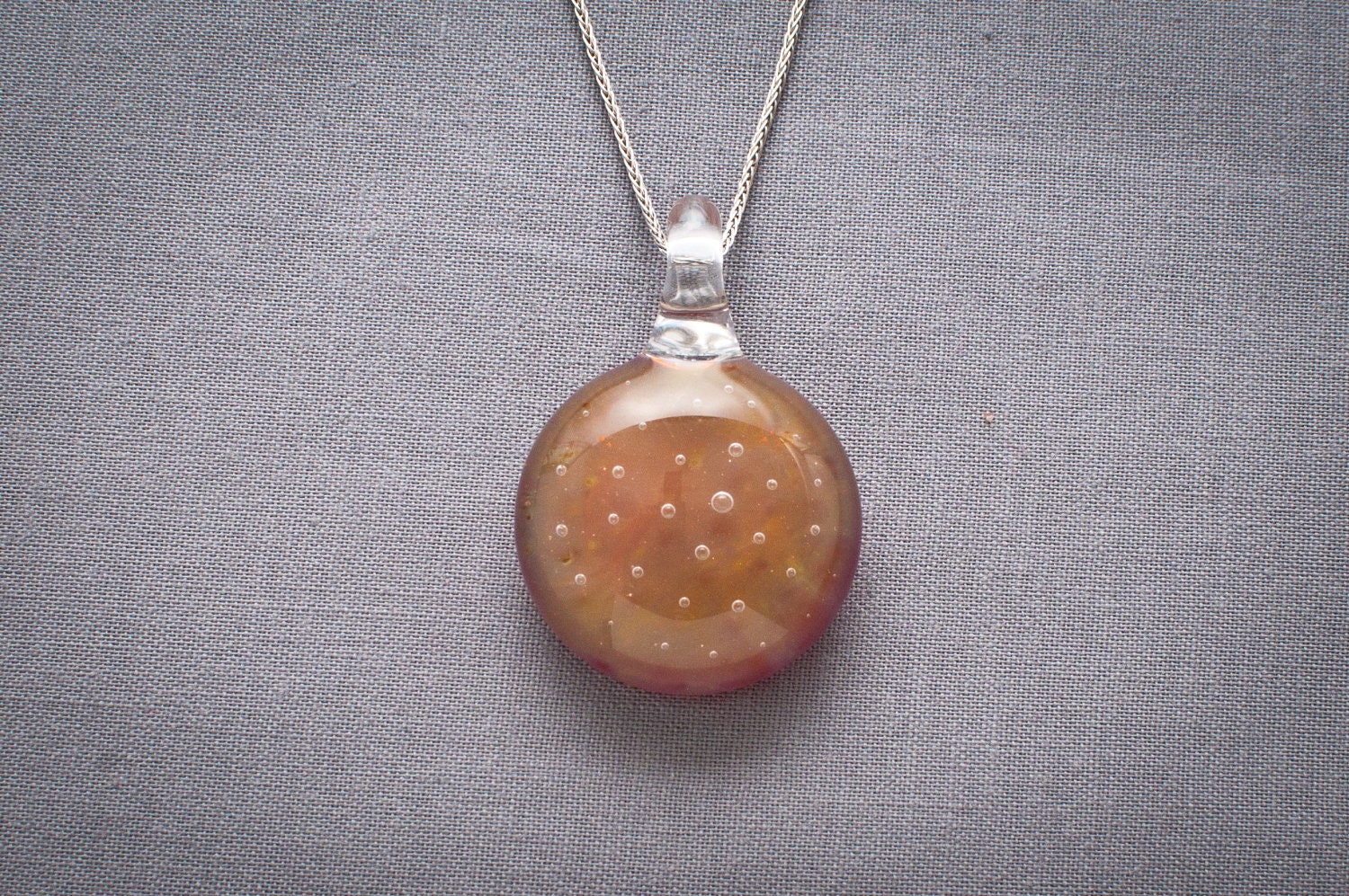 Butterscotch Bubble Pendant Hand Sculpted by Jenn Goodale