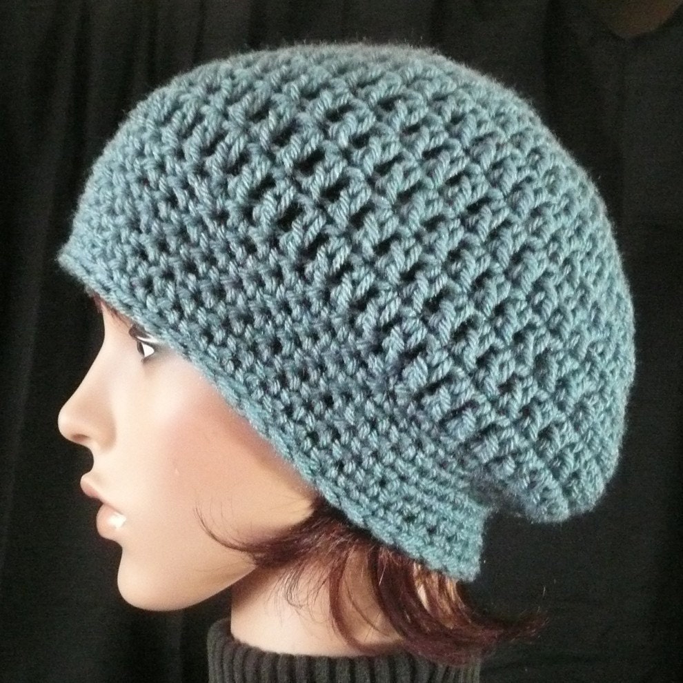 Slouchy Beanie in Antique Blue