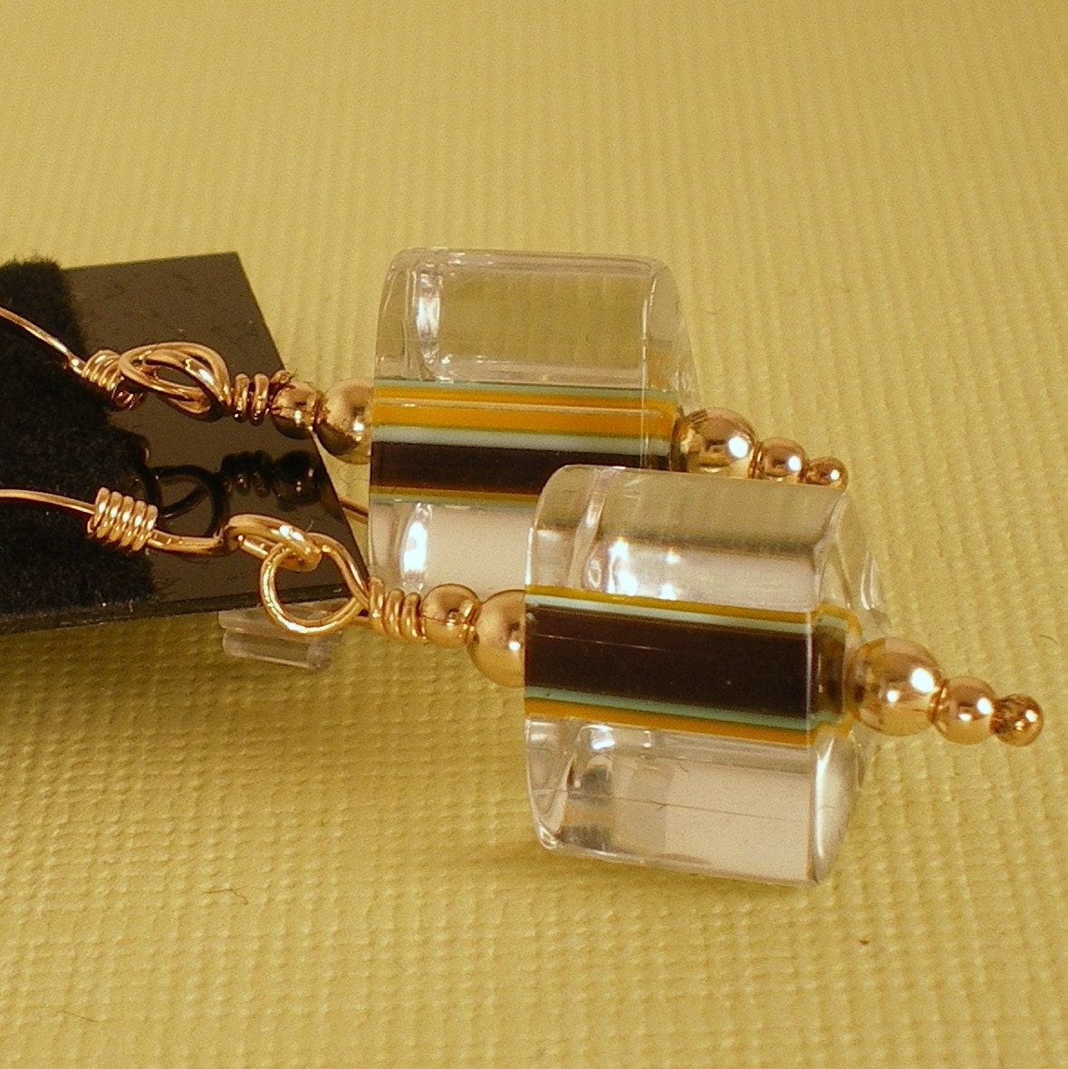 Furnace Glass Triangles - 14K GF