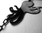 Octopus Silhouette Necklace Recycled Vinyl Record